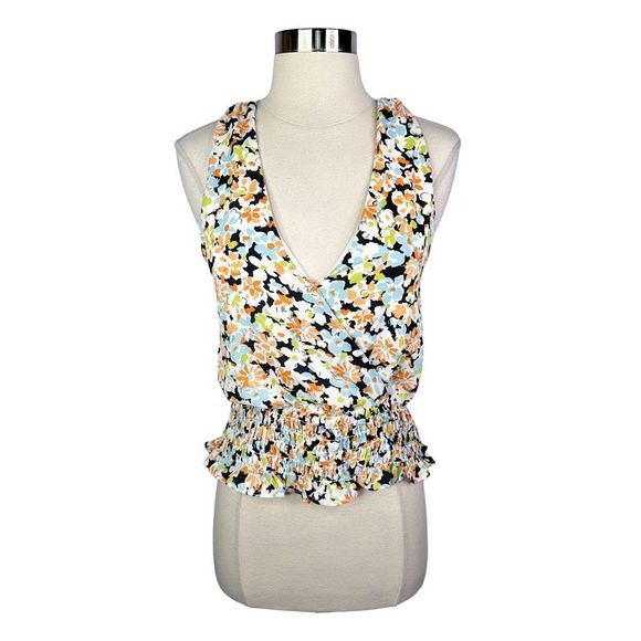 Sienna Sky Floral Smocked Halter Top - Size Small - Picture 1 of 4